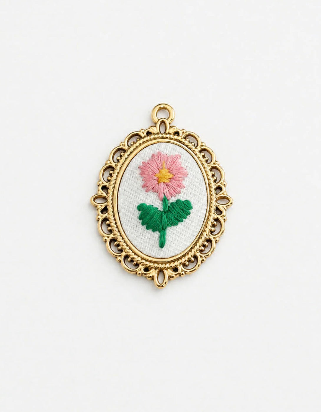 Charm “fiore ricamato”