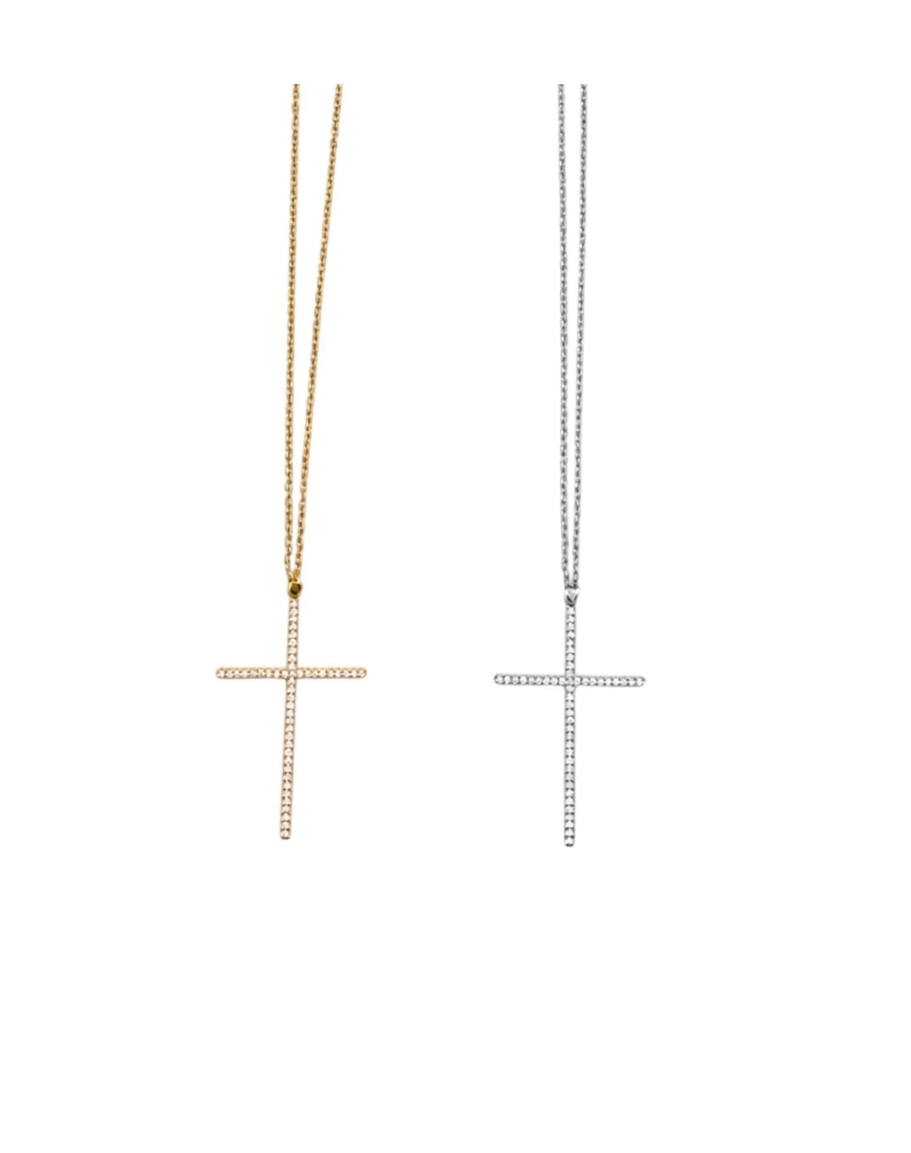 Collana Croce Con Strass
