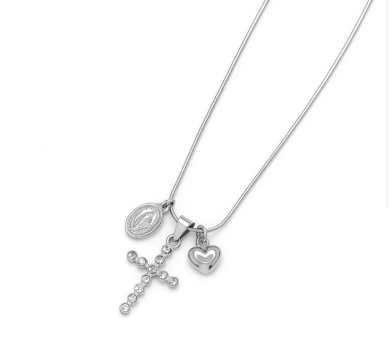 Collana con croce e charms